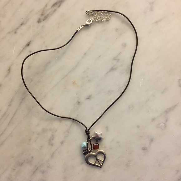 Peace Heart Charm Necklace - Picture 1 of 2